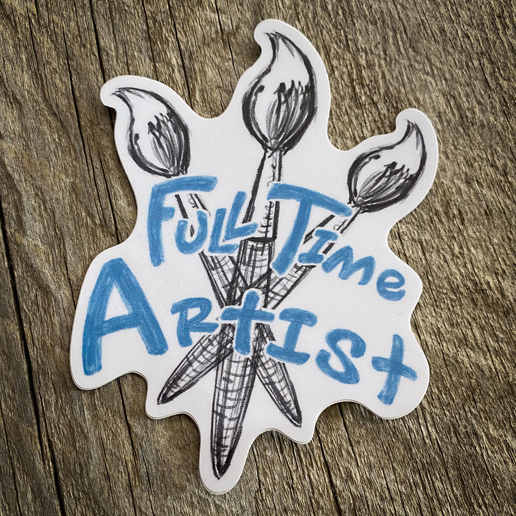 Full Time Artist Paintbrush 4" Decal